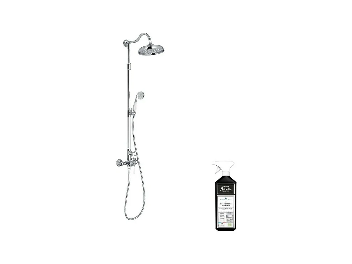 Colonne de douche JACOB DELAFON Cléo 1889 Chrome + nettoyant Briochin