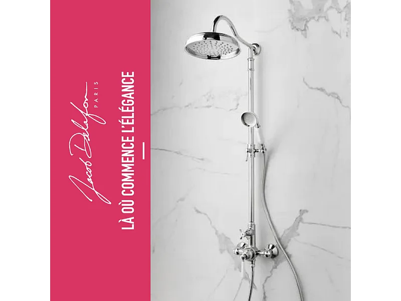 Colonne de douche JACOB DELAFON Cléo 1889 Chrome + nettoyant Briochin