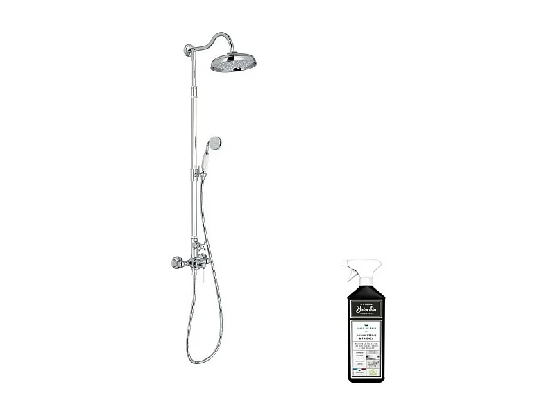 Colonne de douche JACOB DELAFON Cléo 1889 Chrome + nettoyant Briochin