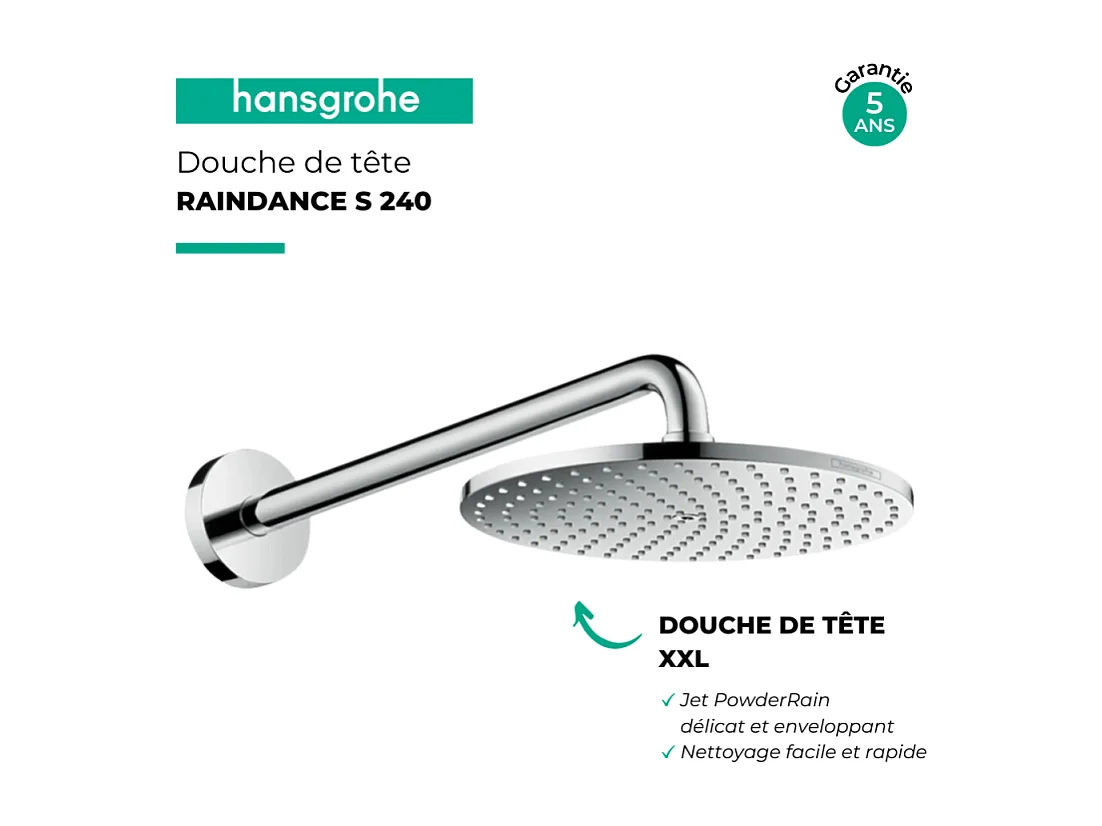 Douche de tête HANSGROHE Raindance S 240 avec bras de douche chromé