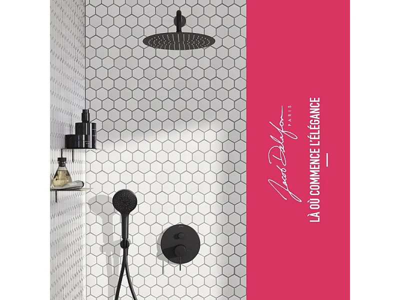 Robinet douche encastré thermostatique JACOB DELAFON Metro, Noir mat Economie d'eau