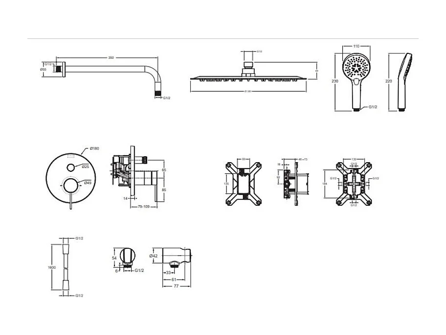 Robinet douche encastré thermostatique JACOB DELAFON Metro, Noir mat Economie d'eau