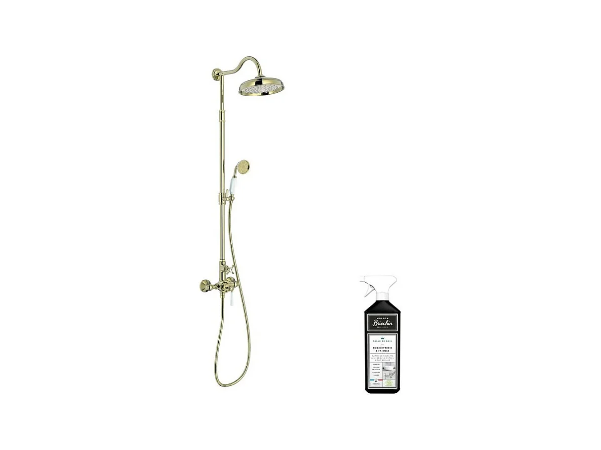 Colonne de douche JACOB DELAFON Cléo 1889 Or beige + nettoyant Briochin