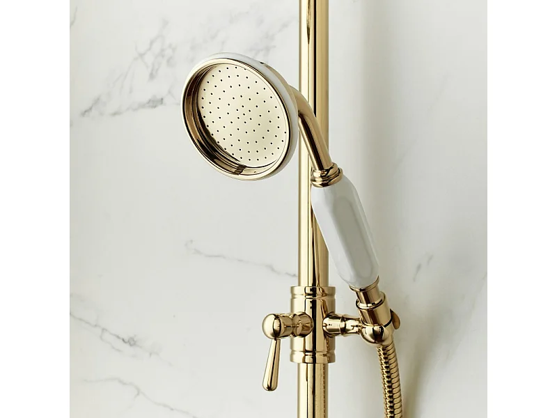 Colonne de douche JACOB DELAFON Cléo 1889 Or beige + nettoyant Briochin