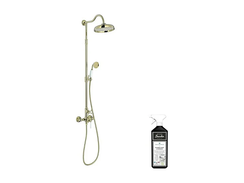 Colonne de douche JACOB DELAFON Cléo 1889 Or beige + nettoyant Briochin