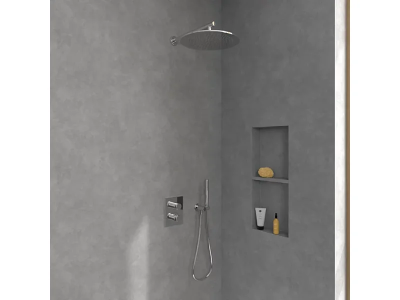 Façade thermostatique 2 voies VILLEROY ET BOCH Universal rectangle Chrome + corps encastré