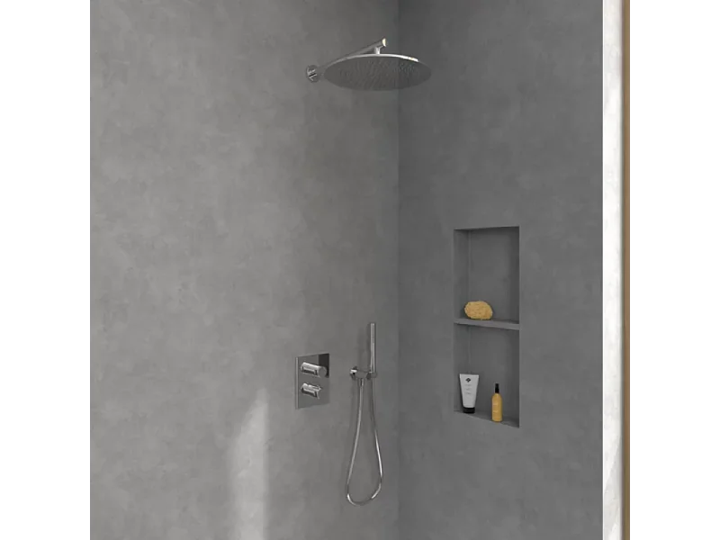 Façade thermostatique 2 voies VILLEROY ET BOCH Universal rectangle Chrome + corps encastré