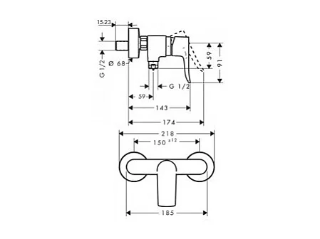 Ensemble douche HANSGROHE Crometta + Mitigeur bain douche Metris