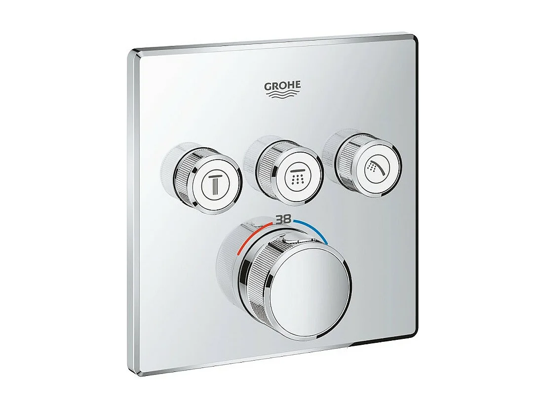 GROHE - Mitigeur thermostatique encastré 3 sorties Grohe Grohtherm SmartControl