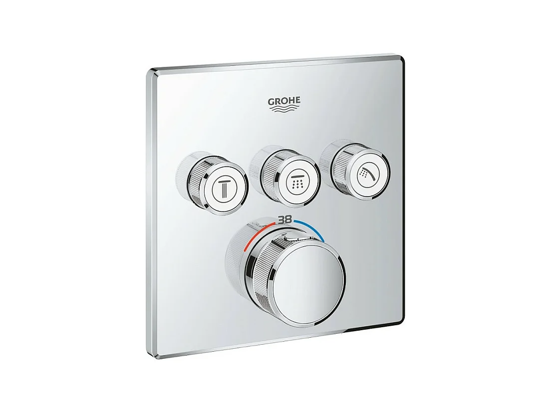 GROHE - Mitigeur thermostatique encastré 3 sorties Grohe Grohtherm SmartControl