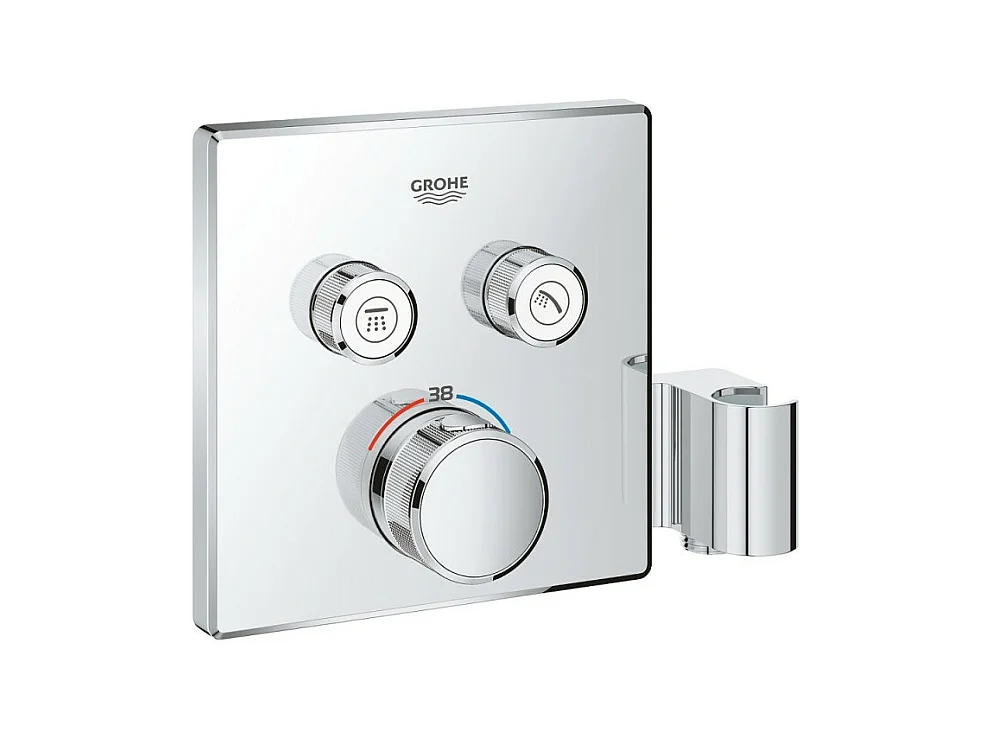 GROHE - Mitigeur thermostatique encastré 2 sorties Grohtherm SmartControl - avec support douchette intégré