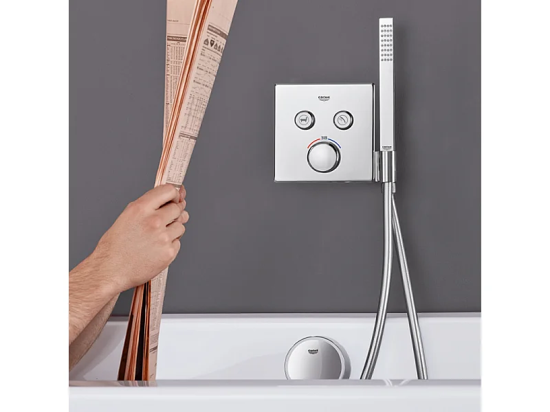 GROHE - Mitigeur thermostatique encastré 2 sorties Grohtherm SmartControl - avec support douchette intégré