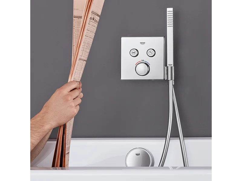 GROHE - Mitigeur thermostatique encastré 2 sorties Grohtherm SmartControl - avec support douchette intégré