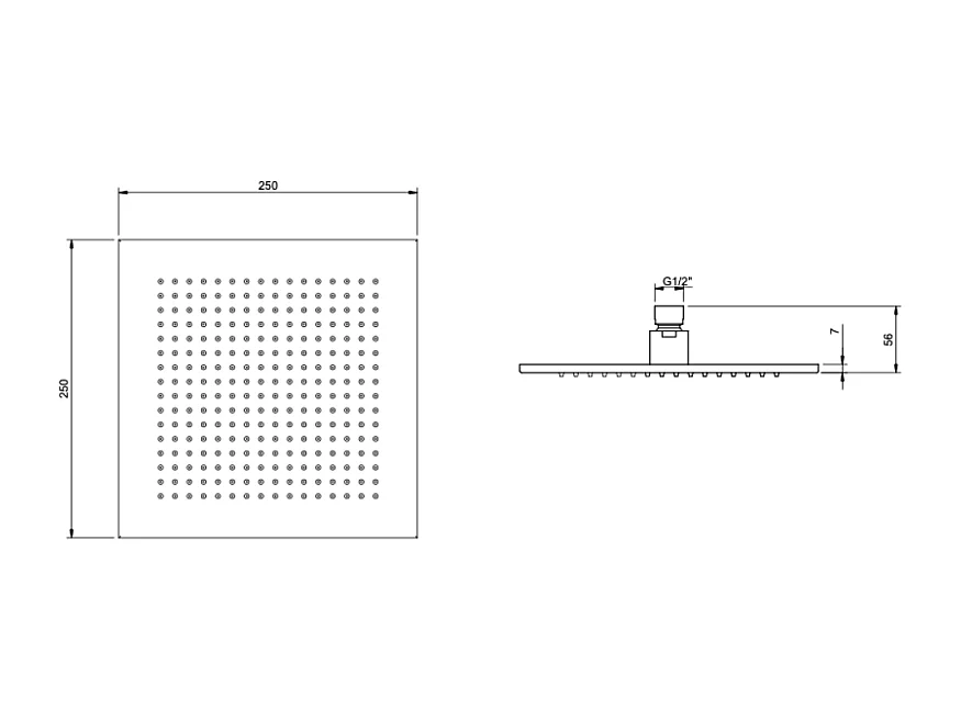 Douche de tête VILLEROY ET BOCH Universal rectangle Chrome