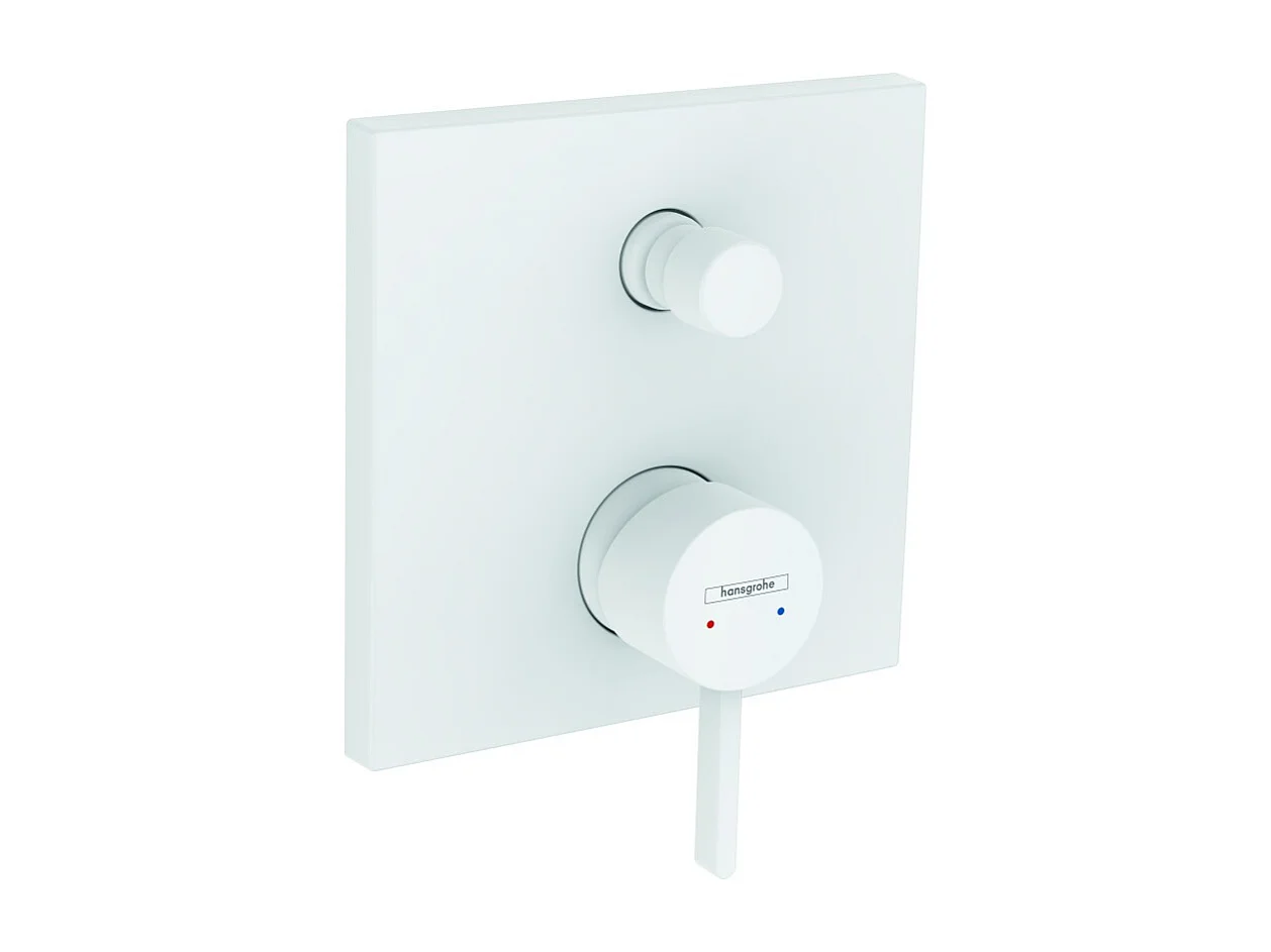 Façade robinet encastré mécanique HANSGROHE Finoris 2 sorties Blanc mat + Corps encastré universel iBox