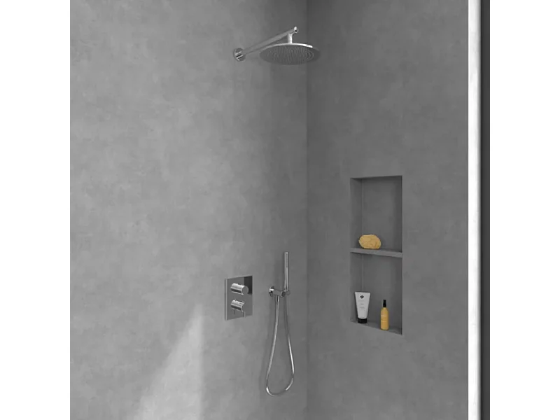 Façade thermostatique 2 voies VILLEROY ET BOCH Conum Chrome + corps encastré