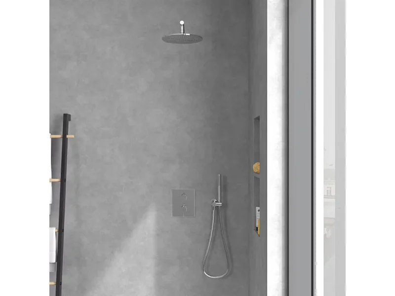 Façade thermostatique 2 voies VILLEROY ET BOCH Conum Chrome + corps encastré