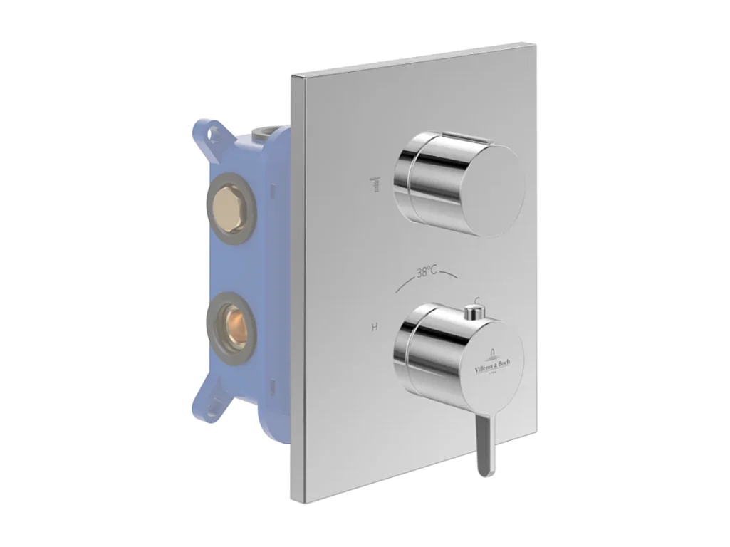 Façade thermostatique 2 voies VILLEROY ET BOCH Conum Chrome + corps encastré