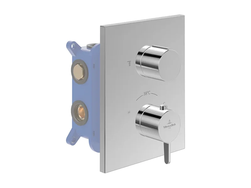 Façade thermostatique 2 voies VILLEROY ET BOCH Conum Chrome + corps encastré