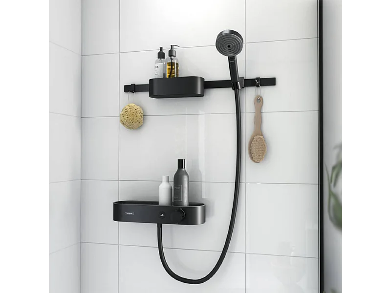 Pack mitigeur douche thermostatique encastré HANSGROHE WallStoris noir mat avec accessoires