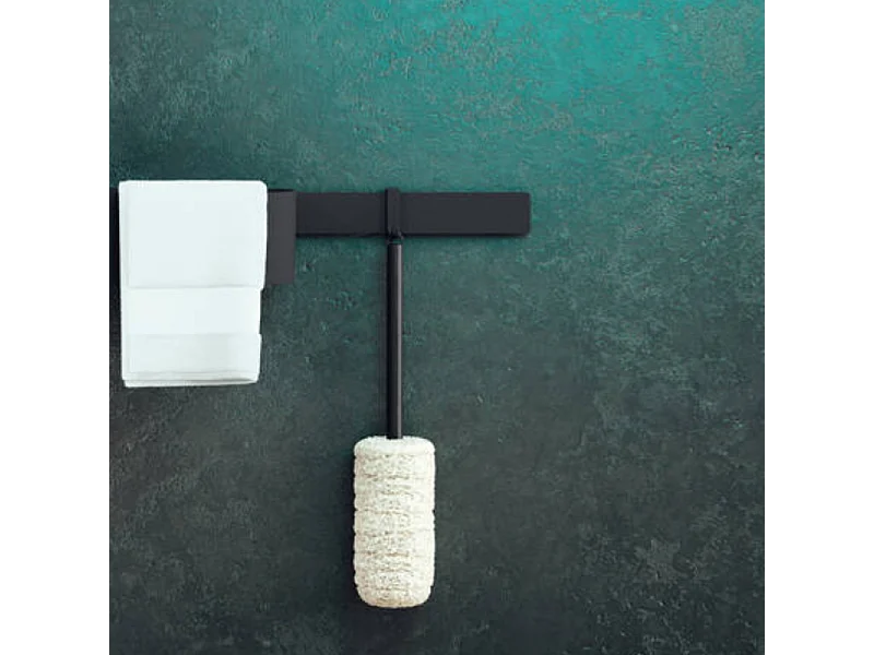 Pack mitigeur douche thermostatique encastré HANSGROHE WallStoris noir mat avec accessoires