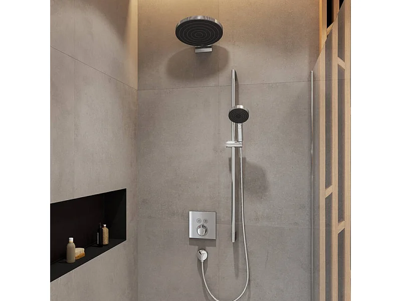 Façade pour mitigeur thermostatique encastré HANSGROHE ShowerSelect avec 2 fonctions chromé