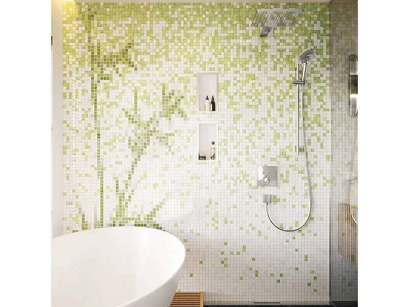 Façade pour mitigeur thermostatique encastré HANSGROHE ShowerSelect avec 2 fonctions chromé