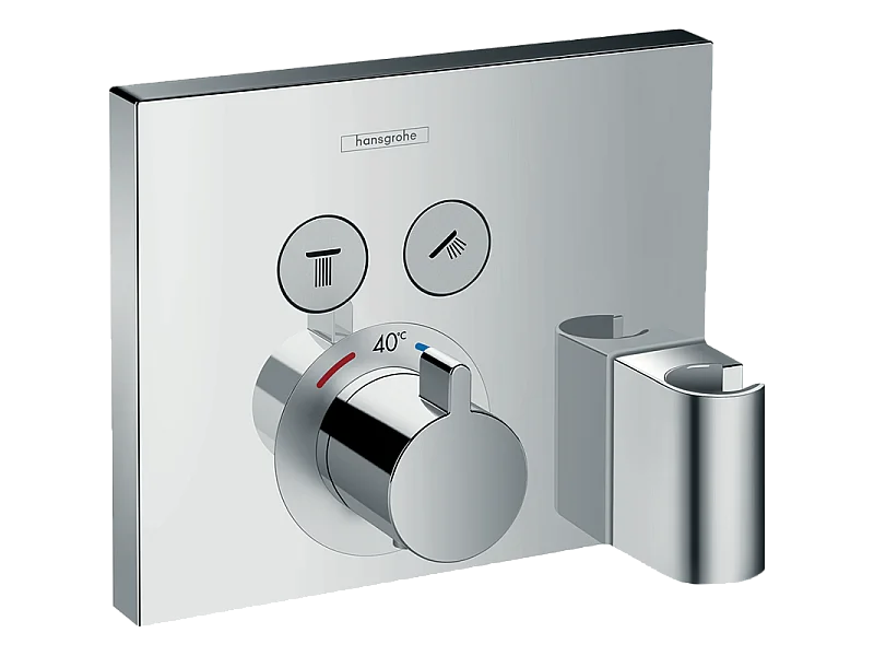 HANSGROHE Front for ShowerSelect mezclador termostático empotrado 2 funciones, fixfit y porter cromado