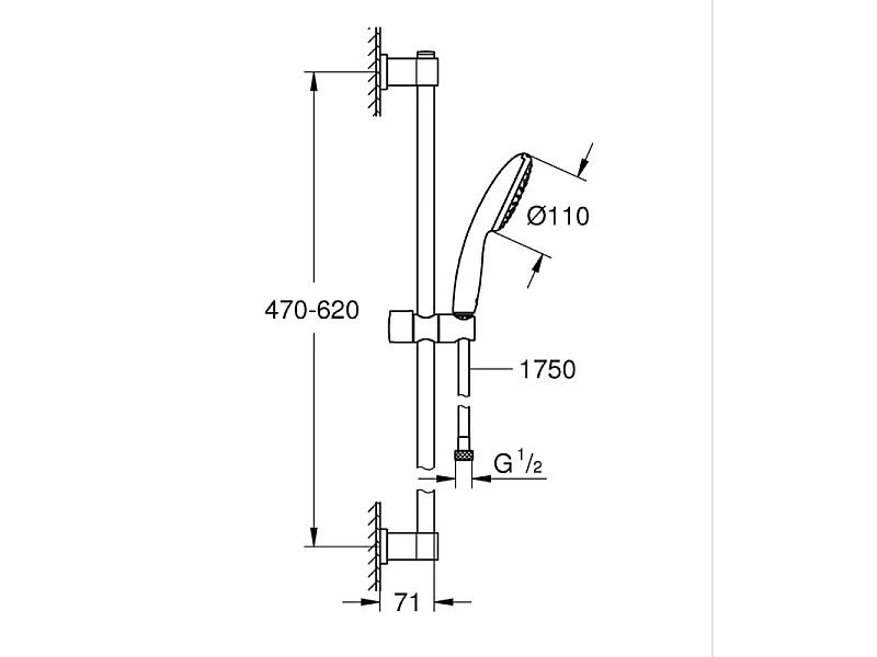 Mitigeur douche Bauloop monocommande et douchette Grohe Vitalio Sstart