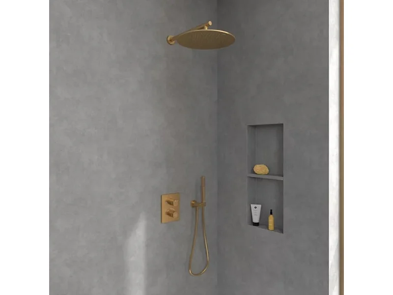 Mitigeur thermostatique encastré 2 voies VILLEROY ET BOCH Universal rectangle Or brossé