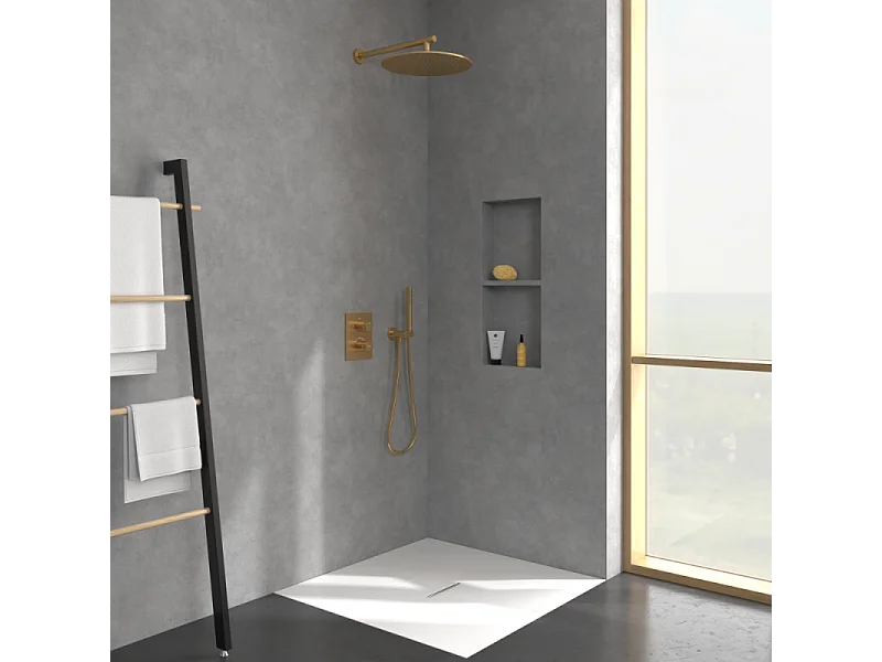 Mitigeur thermostatique encastré 2 voies VILLEROY ET BOCH Universal rectangle Or brossé