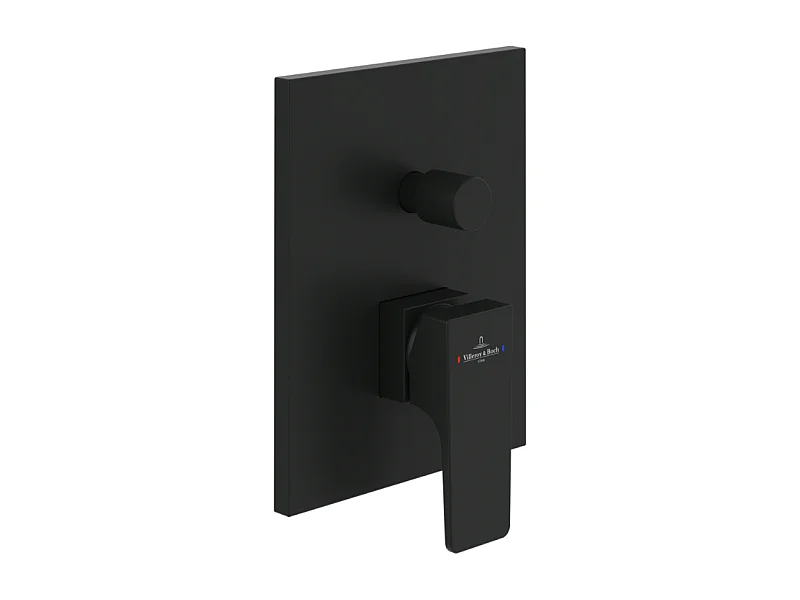 Mitigeur mécanique encastré avec inverseur VILLEROY ET BOCH Architectura Square Noir mat
