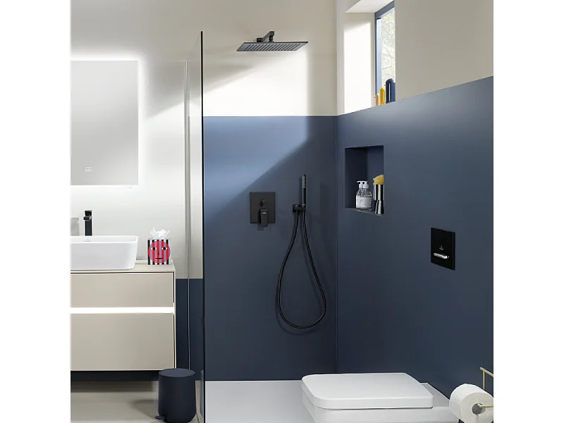 Mitigeur mécanique encastré avec inverseur VILLEROY ET BOCH Architectura Square Noir mat