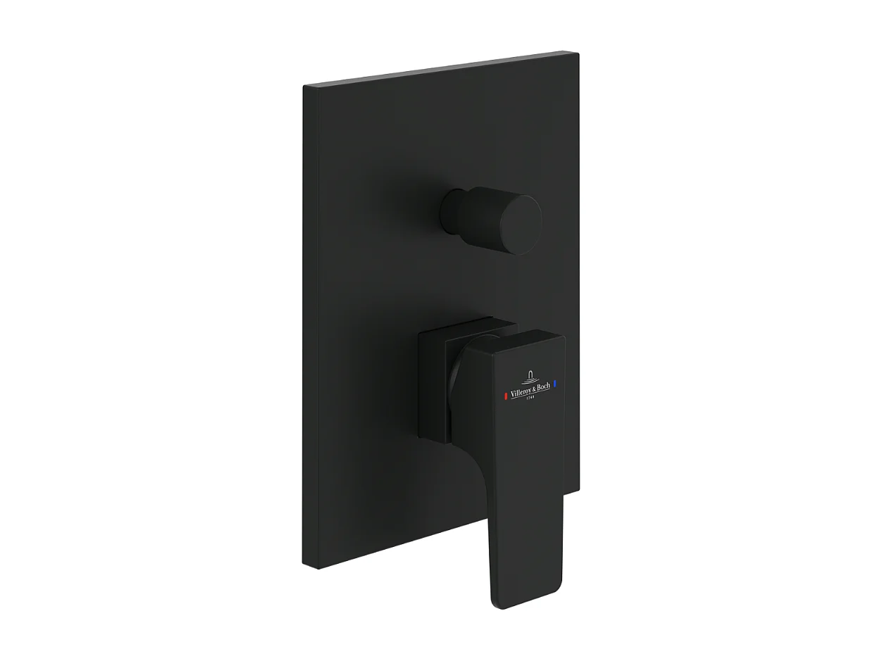 Mitigeur mécanique encastré avec inverseur VILLEROY ET BOCH Architectura Square Noir mat
