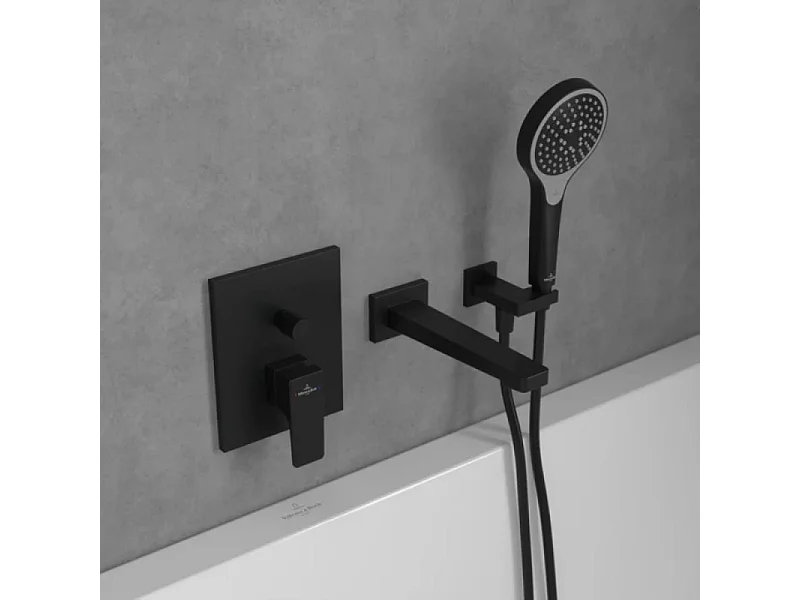 Mitigeur mécanique encastré avec inverseur VILLEROY ET BOCH Architectura Square Noir mat