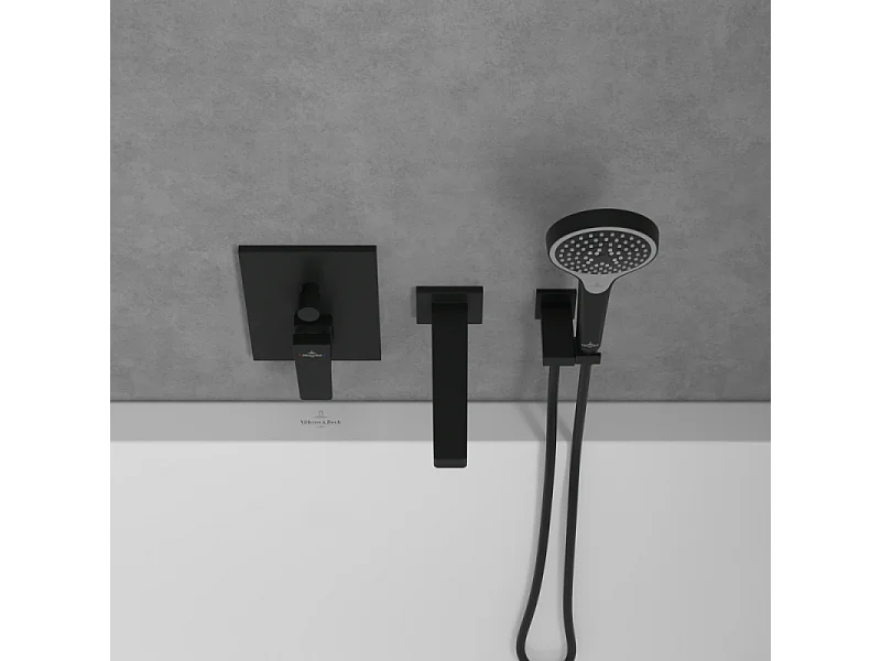 Mitigeur mécanique encastré avec inverseur VILLEROY ET BOCH Architectura Square Noir mat