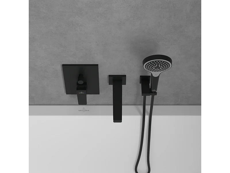 Mitigeur mécanique encastré avec inverseur VILLEROY ET BOCH Architectura Square Noir mat