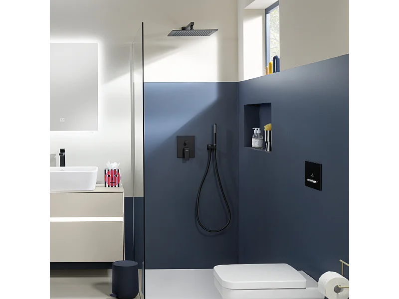 Mitigeur mécanique encastré avec inverseur VILLEROY ET BOCH Architectura Square Noir mat