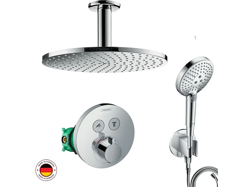 Lot robinet douche encastré thermostatique HANSGROHE ShowerSelect S + Douche de tête Raindance S 240 fixation plafond