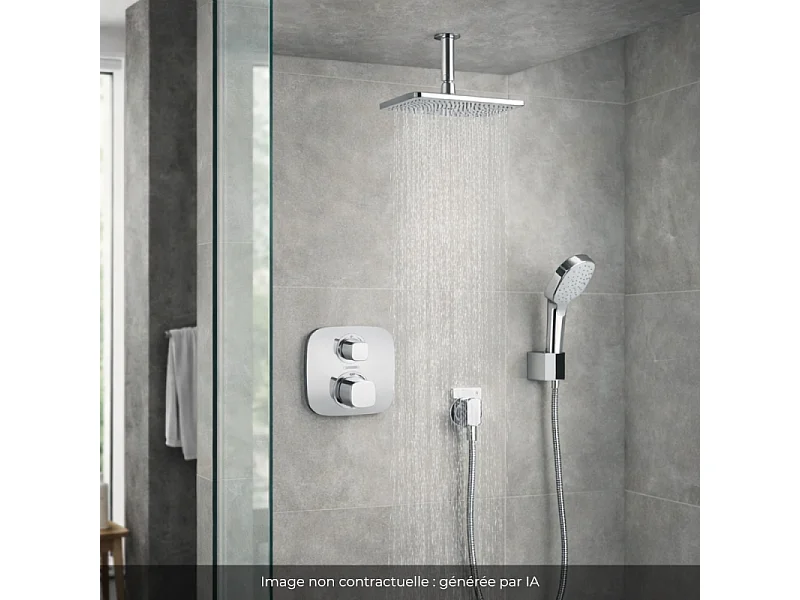 Colonne de douche encastrée thermostatique HANSGROHE Raindance E 240 raccord plafond