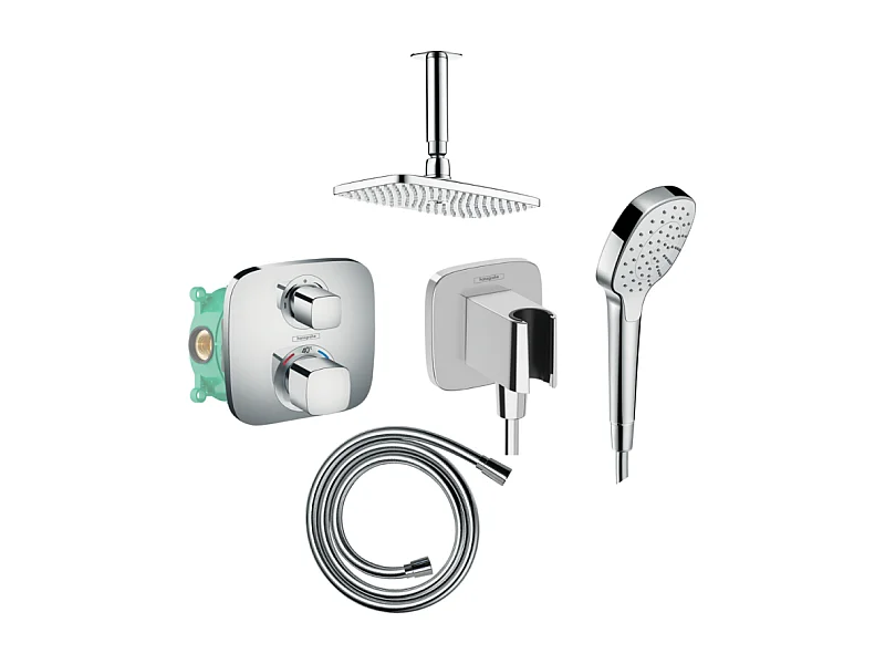 Colonne de douche encastrée thermostatique HANSGROHE Raindance E 240 raccord plafond