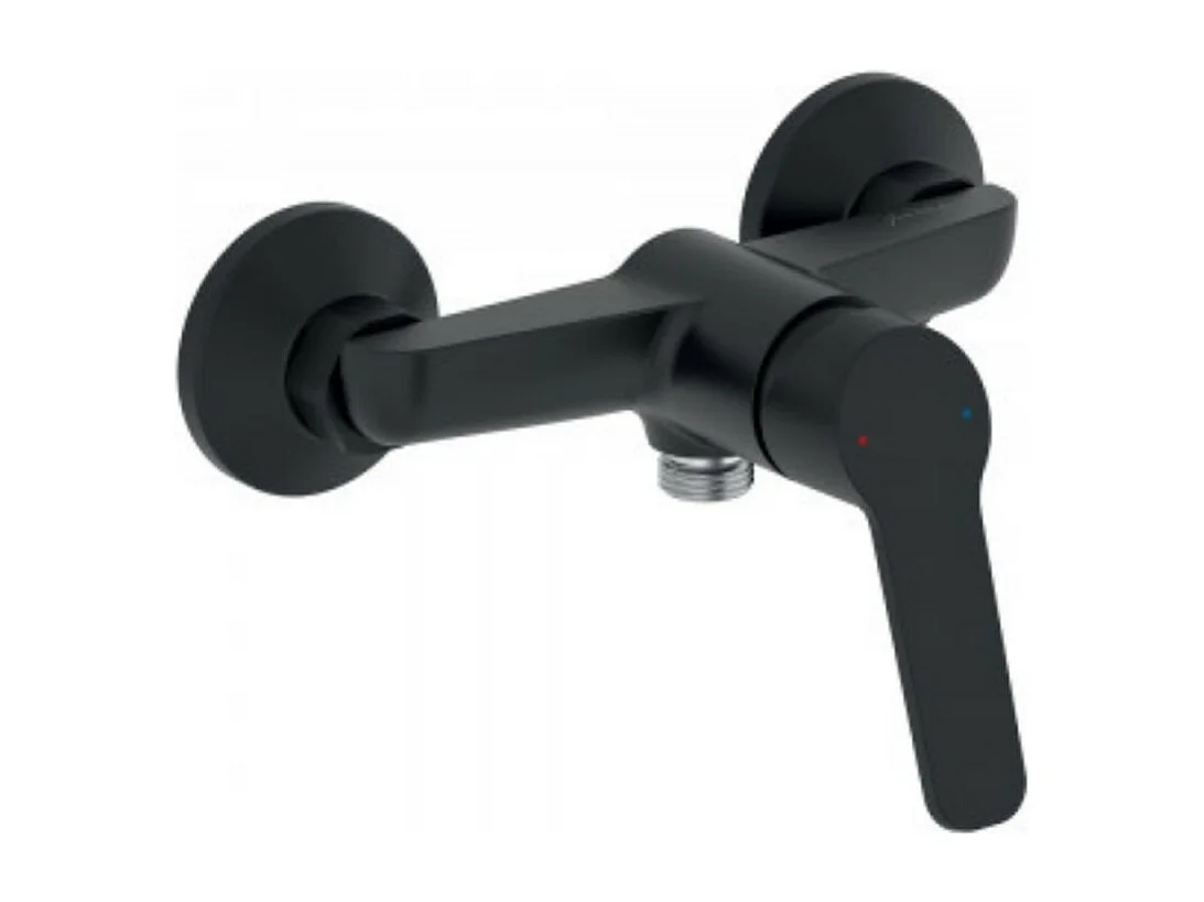 Mitigeur douche JACOB DELAFON Aimé + douchette stick Shift Ellipse + flexible 1,6m noir et chromé