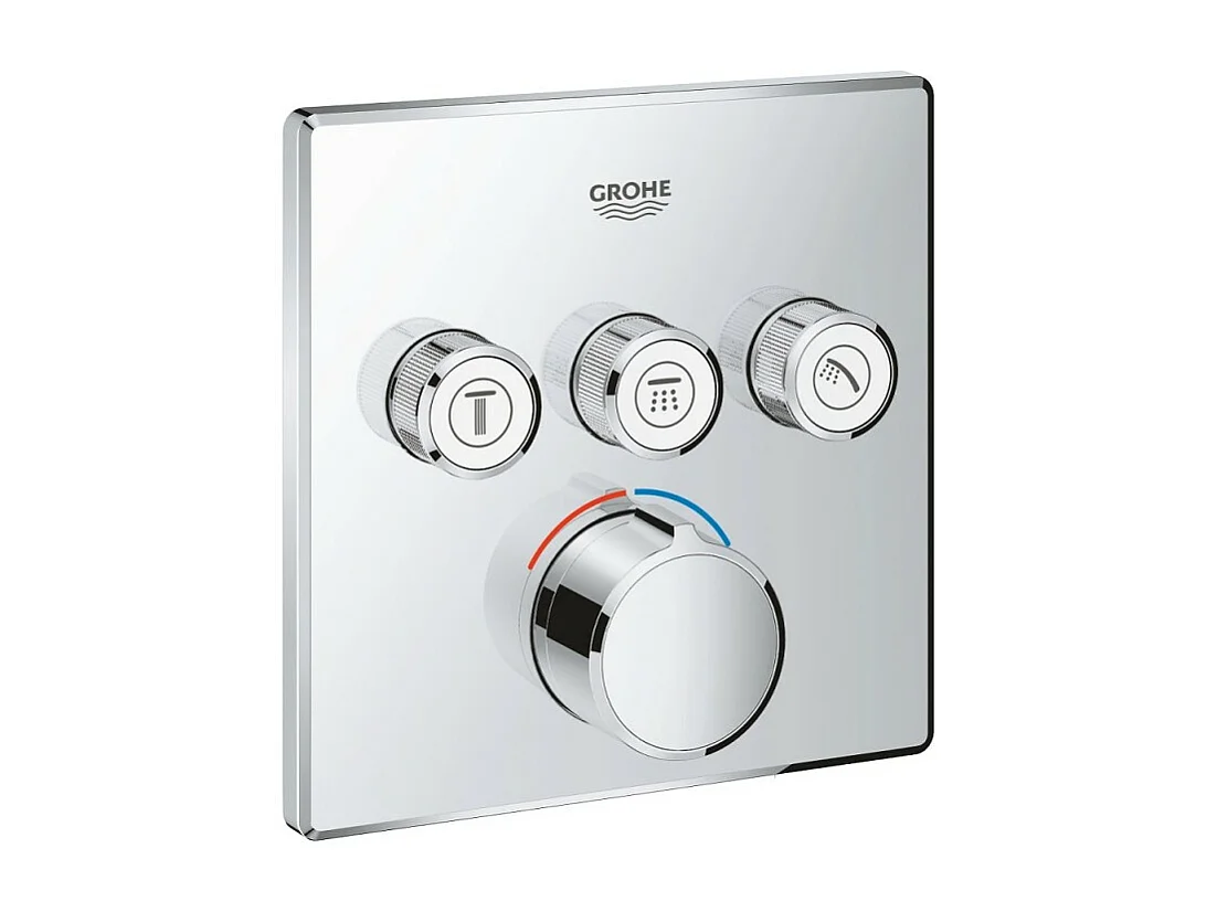 GROHE - Mitigeur encastré 3 sorties Grohe SmartControl - Façade carrée