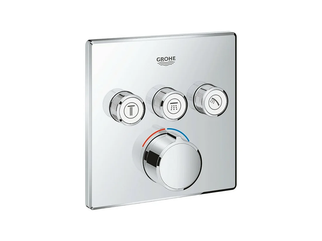 GROHE - Mitigeur encastré 3 sorties Grohe SmartControl - Façade carrée