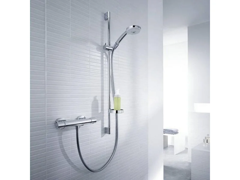 HANSGROHE Conjunto de ducha Croma 100 + Mezclador termostático Ecostat Comfort + barra de ducha 65 cm