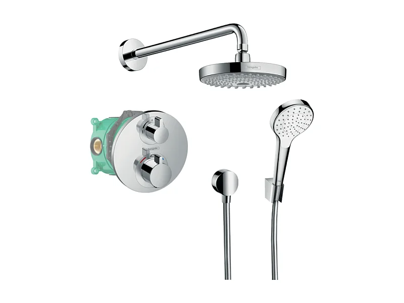 HANSGROHE Pack encastré Croma Select S avec mitigeur thermostatique Ecostat S chromé