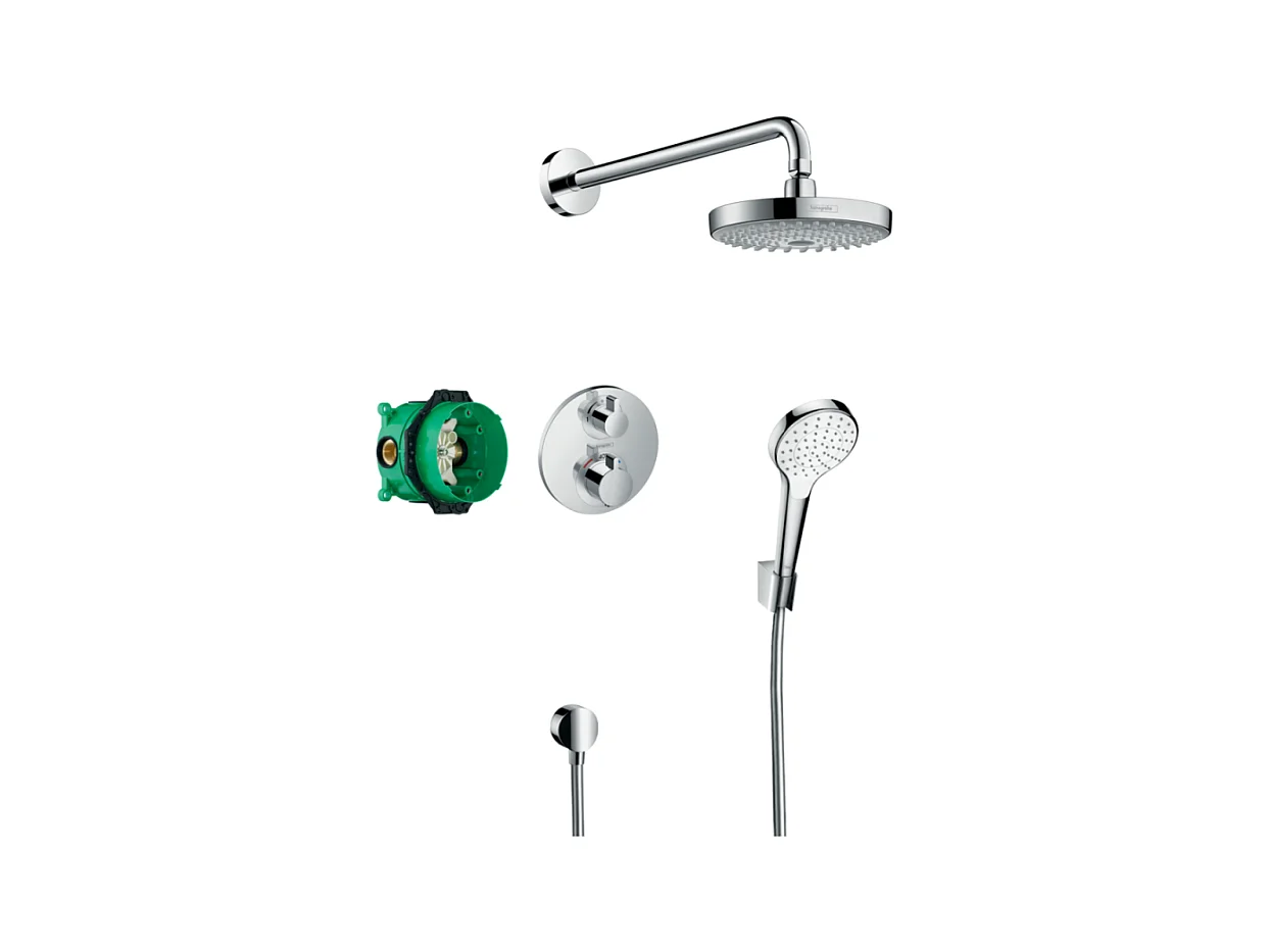 HANSGROHE Pack encastré Croma Select S avec mitigeur thermostatique Ecostat S chromé