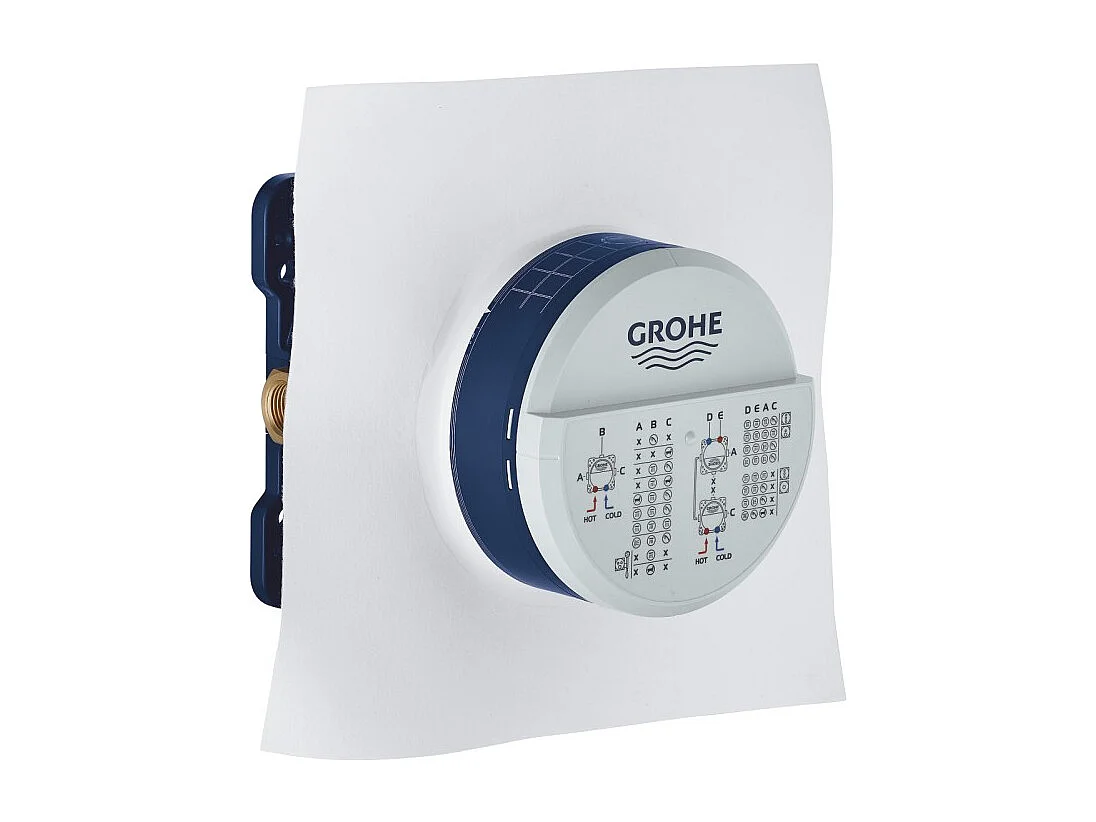 Façade mitigeur thermostatique encastrable GROHE Grohtherm + corps encastré GROHE Rapido Smartbox
