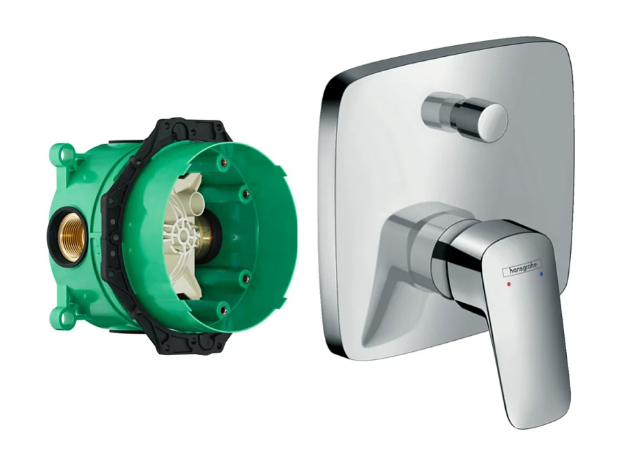 HANSGROHE Façade Logis pour mitigeur baignoire encastré Chromé avec corps encastré