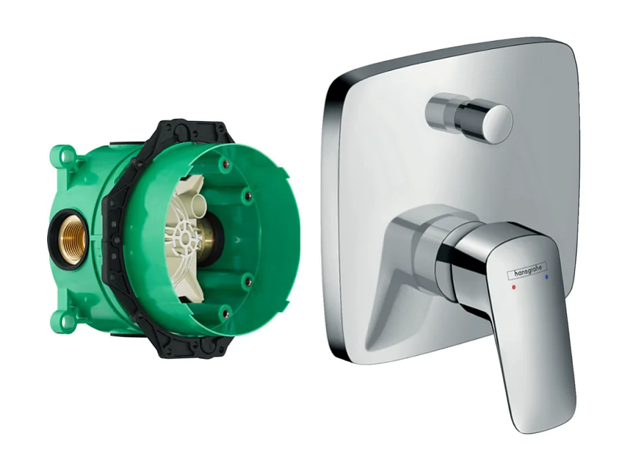 HANSGROHE Façade Logis pour mitigeur baignoire encastré Chromé avec corps encastré